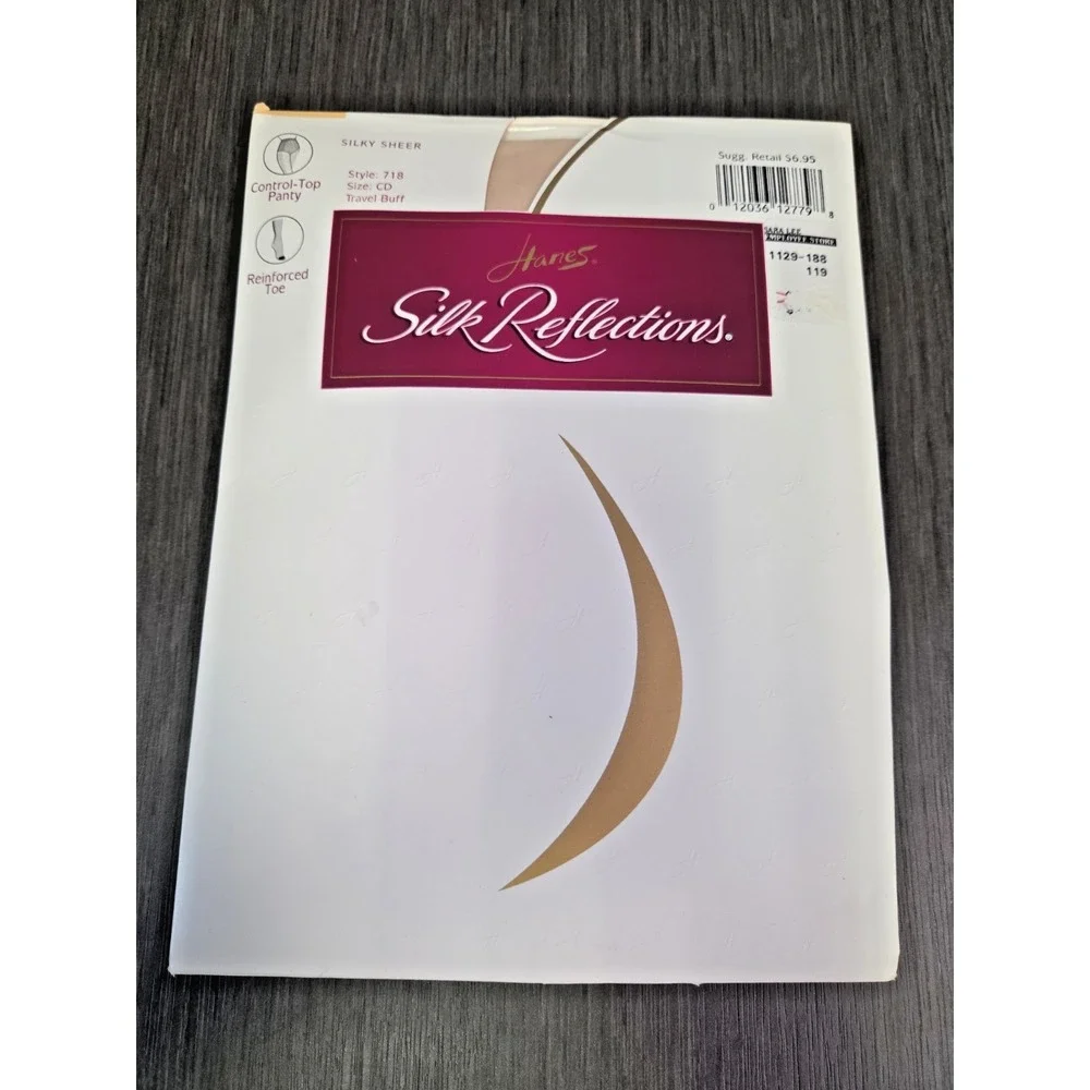 Hanes Silk Reflections Silky Sheer Pantyhose Travel Buff CD Control Top NEW